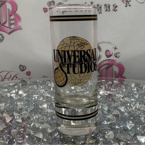 Universal Studios Gold Globe Shot Glass with Black Trim